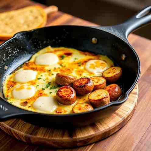 Grilled Swiss Cheese Recipes - Sizzling Sausage & Potatoes